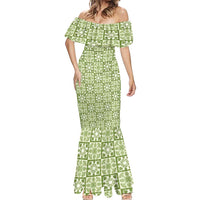 Omaomao Palaka Quilt Hawaii Mermaid Dress Hawaiian Tropical Monstera Sea Turtle