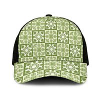 Omaomao Palaka Quilt Hawaii Mesh Trucker Cap Hawaiian Tropical Monstera Sea Turtle