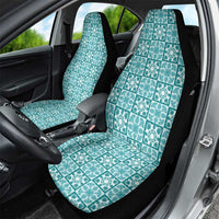 Cyan Palaka Quilt Hawaii Car Seat Cover Hawaiian Tropical Monstera Sea Turtle LT14 - Polynesian Pride