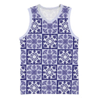 Polu Palaka Quilt Hawaii Basketball Jersey Hawaiian Tropical Monstera Sea Turtle LT14 Unisex Blue - Polynesian Pride