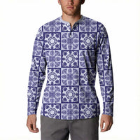 Polu Palaka Quilt Hawaii Button Sweatshirt Hawaiian Tropical Monstera Sea Turtle