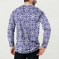 Polu Palaka Quilt Hawaii Button Sweatshirt Hawaiian Tropical Monstera Sea Turtle