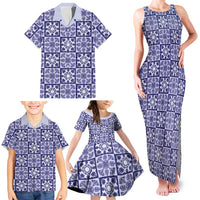 Polu Palaka Quilt Hawaii Family Matching Tank Maxi Dress and Hawaiian Shirt Hawaiian Tropical Monstera Sea Turtle