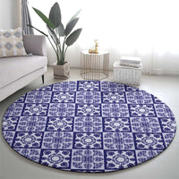Polu Palaka Quilt Hawaii Round Carpet Hawaiian Tropical Monstera Sea Turtle