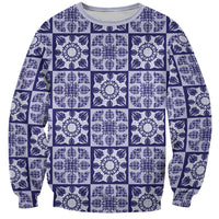 Polu Palaka Quilt Hawaii Sweatshirt Hawaiian Tropical Monstera Sea Turtle