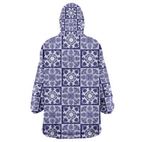 Polu Palaka Quilt Hawaii Wearable Blanket Hoodie Hawaiian Tropical Monstera Sea Turtle