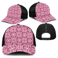 Akala Palaka Quilt Hawaii Baseball Net Cap Hawaiian Tropical Monstera Sea Turtle