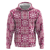 Akala Palaka Quilt Hawaii Hoodie Hawaiian Tropical Monstera Sea Turtle