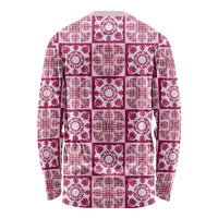 Akala Palaka Quilt Hawaii Long Sleeve Shirt Hawaiian Tropical Monstera Sea Turtle