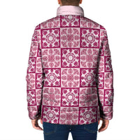 Akala Palaka Quilt Hawaii Padded Jacket Hawaiian Tropical Monstera Sea Turtle