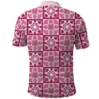 Akala Palaka Quilt Hawaii Polo Shirt Hawaiian Tropical Monstera Sea Turtle