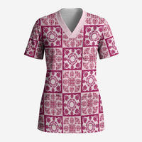 Akala Palaka Quilt Hawaii Scrub Top Hawaiian Tropical Monstera Sea Turtle