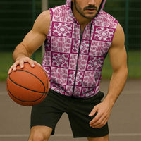 Akala Palaka Quilt Hawaii Sleeveless Zip Hoodie Hawaiian Tropical Monstera Sea Turtle LT14 - Polynesian Pride