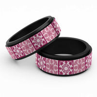 Akala Palaka Quilt Hawaii Spinner Ring Hawaiian Tropical Monstera Sea Turtle