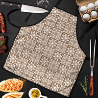 Beige Palaka Quilt Hawaii Apron Hawaiian Tropical Monstera Sea Turtle
