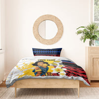 Personalised Philippines Women's Day Bedding Set Filipino Golden Sun With Polynesian Pattern