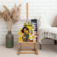 Personalised Philippines Women's Day Canvas Wall Art Filipino Golden Sun With Polynesian Pattern