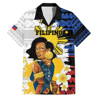 Personalised Philippines Women's Day Family Matching Mermaid Dress and Hawaiian Shirt Filipino Golden Sun With Polynesian Pattern LT14 Dad's Shirt - Short Sleeve Red - Polynesian Pride