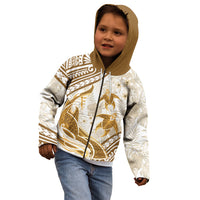Gold Polynesia Kid Hoodie Polynesian Turtle Shark Tattoo Tropical Vintage LT14 - Polynesian Pride