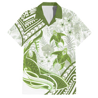 Lime Green Polynesia Family Matching Short Sleeve Bodycon Dress and Hawaiian Shirt Polynesian Turtle Shark Tattoo Tropical Vintage LT14 Dad's Shirt - Short Sleeve Lime Green - Polynesian Pride