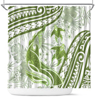Lime Green Polynesia Shower Curtain Polynesian Turtle Shark Tattoo Tropical Vintage LT14 Lime Green - Polynesian Pride