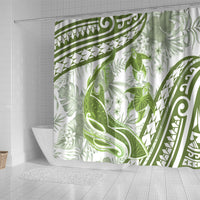 Lime Green Polynesia Shower Curtain Polynesian Turtle Shark Tattoo Tropical Vintage LT14 - Polynesian Pride