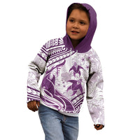Purple Polynesia Kid Hoodie Polynesian Turtle Shark Tattoo Tropical Vintage LT14 - Polynesian Pride