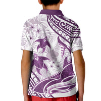Purple Polynesia Kid Polo Shirt Polynesian Turtle Shark Tattoo Tropical Vintage LT14 - Polynesian Pride