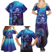 Polynesia Jellyfish Memorial Personalised Family Matching Summer Maxi Dress and Hawaiian Shirt Infinity Jellies Polynesian Pattern