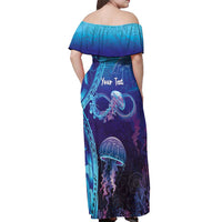 Polynesia Jellyfish Memorial Personalised Off Shoulder Maxi Dress Infinity Jellies Polynesian Pattern