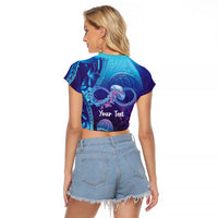 Polynesia Jellyfish Memorial Personalised Raglan Cropped T Shirt Infinity Jellies Polynesian Pattern