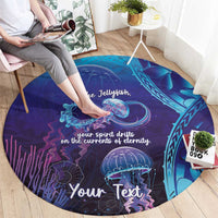 Polynesia Jellyfish Memorial Personalised Round Carpet Infinity Jellies Polynesian Pattern