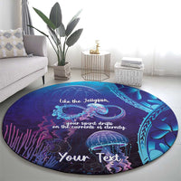 Polynesia Jellyfish Memorial Personalised Round Carpet Infinity Jellies Polynesian Pattern