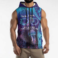 Polynesia Jellyfish Memorial Personalised Sleeveless Zip Hoodie Infinity Jellies Polynesian Pattern