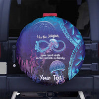 Polynesia Jellyfish Memorial Personalised Spare Tire Cover Infinity Jellies Polynesian Pattern