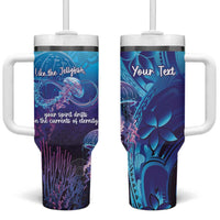 Polynesia Jellyfish Memorial Personalised Tumbler With Handle Infinity Jellies Polynesian Pattern