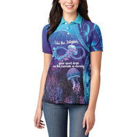 Polynesia Jellyfish Memorial Personalised Women Polo Shirt Infinity Jellies Polynesian Pattern LT14 - Polynesian Pride