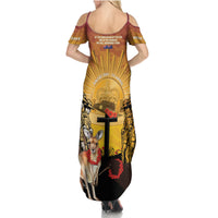 Australia And New Zealand ANZAC Summer Maxi Dress Aussie Kangaroo With Aotearoa Kiwi Lest We Forget