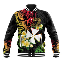 Wallis and Futuna Victory Day Baseball Jacket Liberty Equality Fraternity Polynesian Plumeria LT14 Unisex Black - Polynesian Pride
