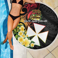 Wallis and Futuna Victory Day Beach Blanket Liberty Equality Fraternity Polynesian Plumeria
