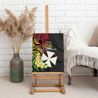 Wallis and Futuna Victory Day Canvas Wall Art Liberty Equality Fraternity Polynesian Plumeria