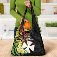Wallis and Futuna Victory Day Grocery Bag Liberty Equality Fraternity Polynesian Plumeria LT14 - Polynesian Pride