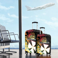 Wallis and Futuna Victory Day Luggage Cover Liberty Equality Fraternity Polynesian Plumeria