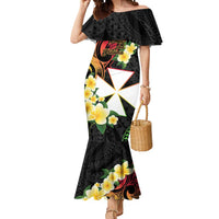 Wallis and Futuna Victory Day Mermaid Dress Liberty Equality Fraternity Polynesian Plumeria