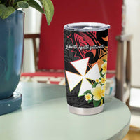 Wallis and Futuna Victory Day Tumbler Cup Liberty Equality Fraternity Polynesian Plumeria LT14 - Polynesian Pride
