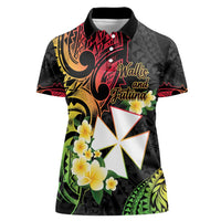 Wallis and Futuna Victory Day Women Polo Shirt Liberty Equality Fraternity Polynesian Plumeria