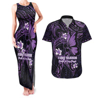 Personalised Fibromyalgia Awareness Month Couples Matching Tank Maxi Dress and Hawaiian Shirt Fibro Warrior Strength In Every Struggle