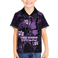 Personalised Fibromyalgia Awareness Month Family Matching Off Shoulder Maxi Dress and Hawaiian Shirt Fibro Warrior Strength In Every Struggle