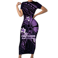 Personalised Fibromyalgia Awareness Month Family Matching Short Sleeve Bodycon Dress and Hawaiian Shirt Fibro Warrior Strength In Every Struggle
