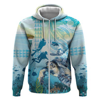 Personalized Snorkeling Hawaii Hoodie Ocean Lover Hawaiian Kakau Honu Turtle
